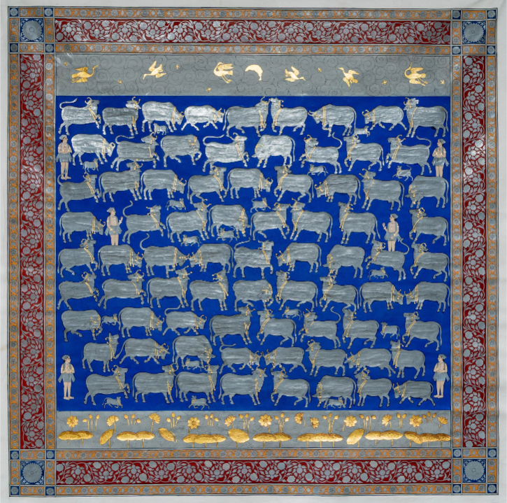 Cows Blue Kathir Pichwai