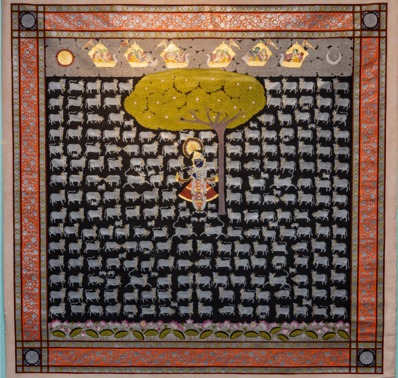 Lord Krishna Gopasthmi Cows Black Kathir Pichwai