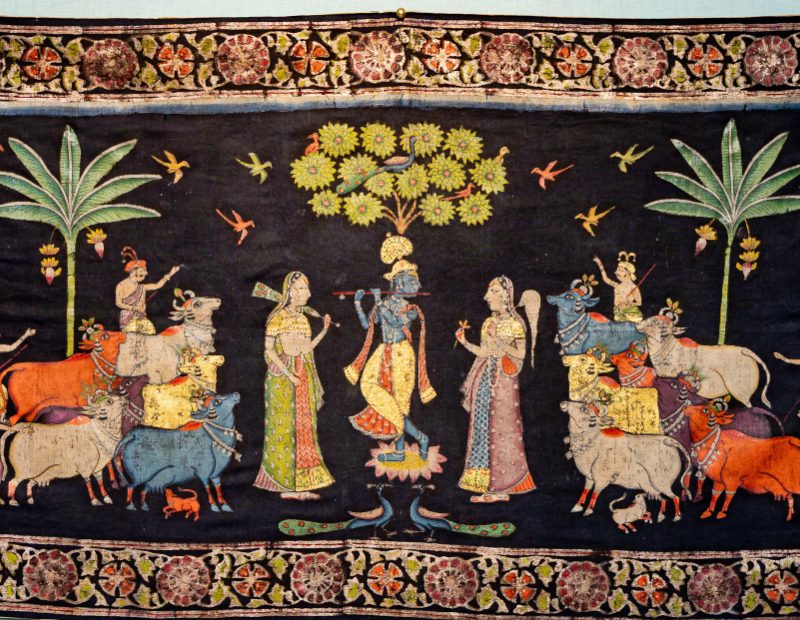 Lord Krishna With Cows And Gopis Pichwai